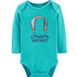 Baby LS Bodysuit (Turquoise/Magnet, 3M)